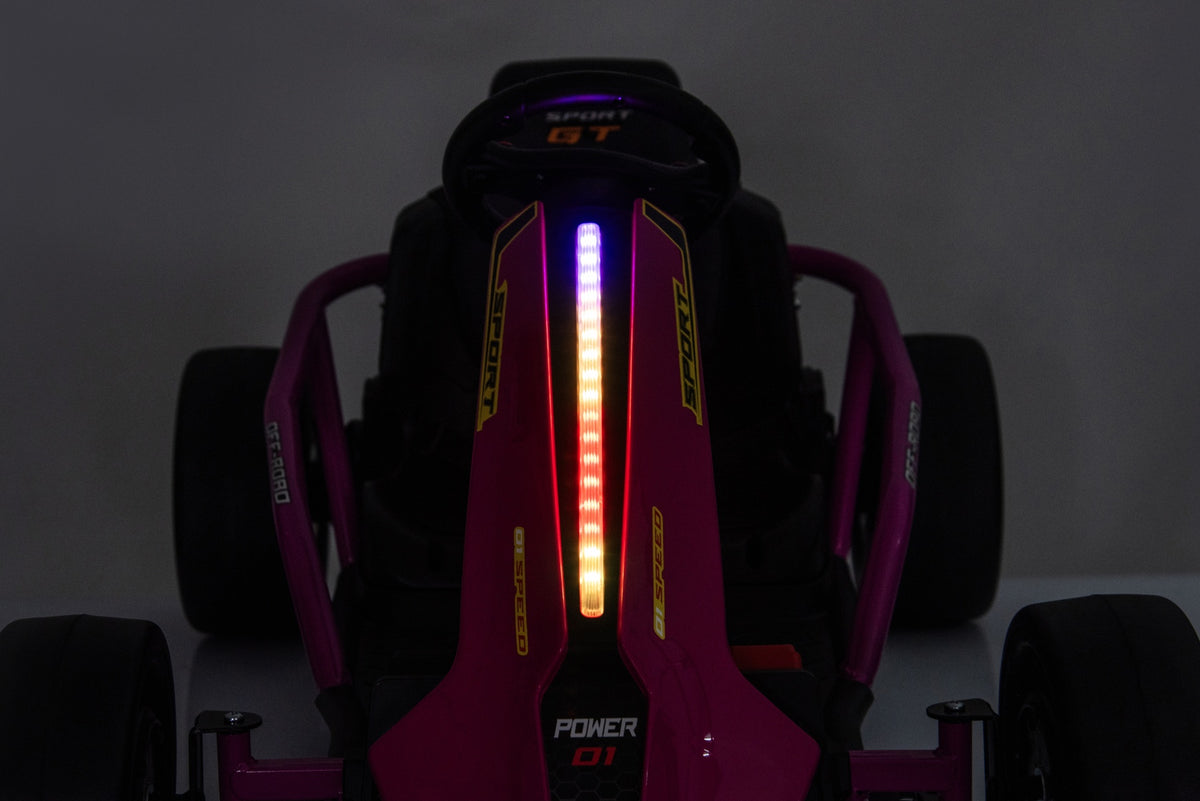Colorful independent light strip on the kart