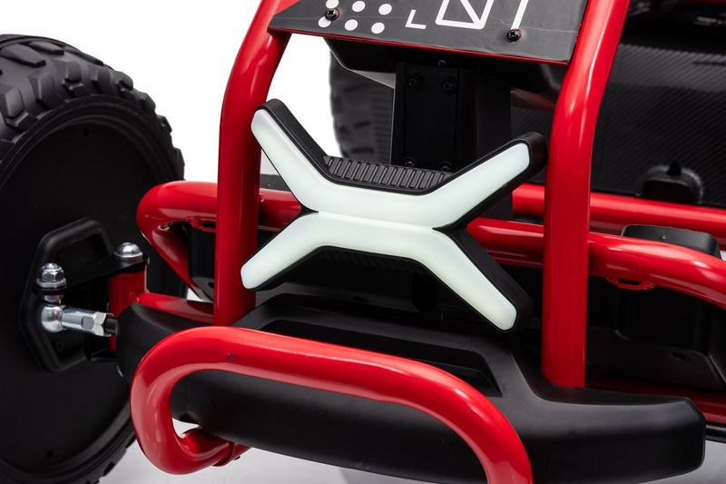 The X-shaped front light on the red bumper