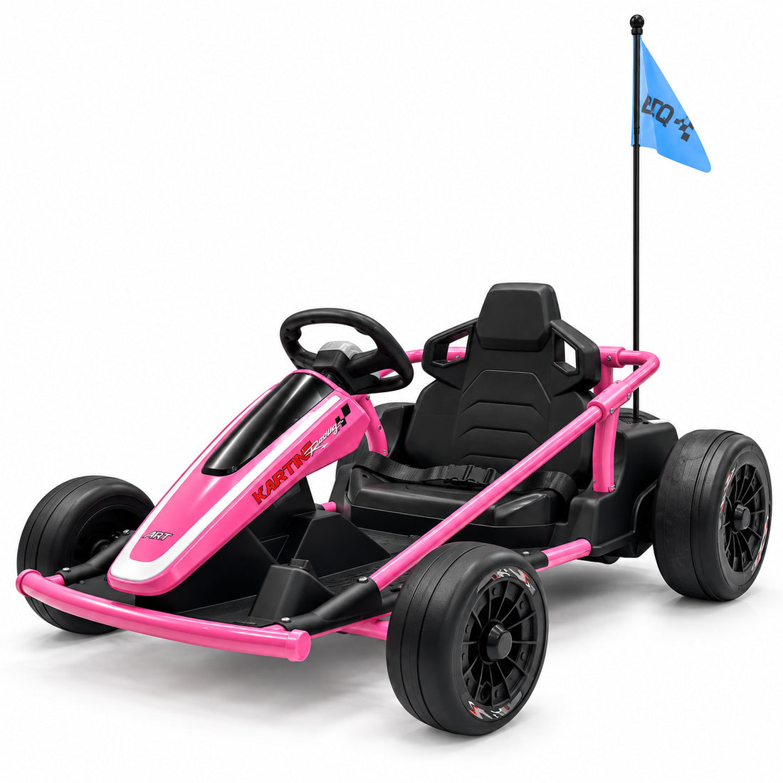 BDQ-6 go-kart in Rose – front three-quarter view