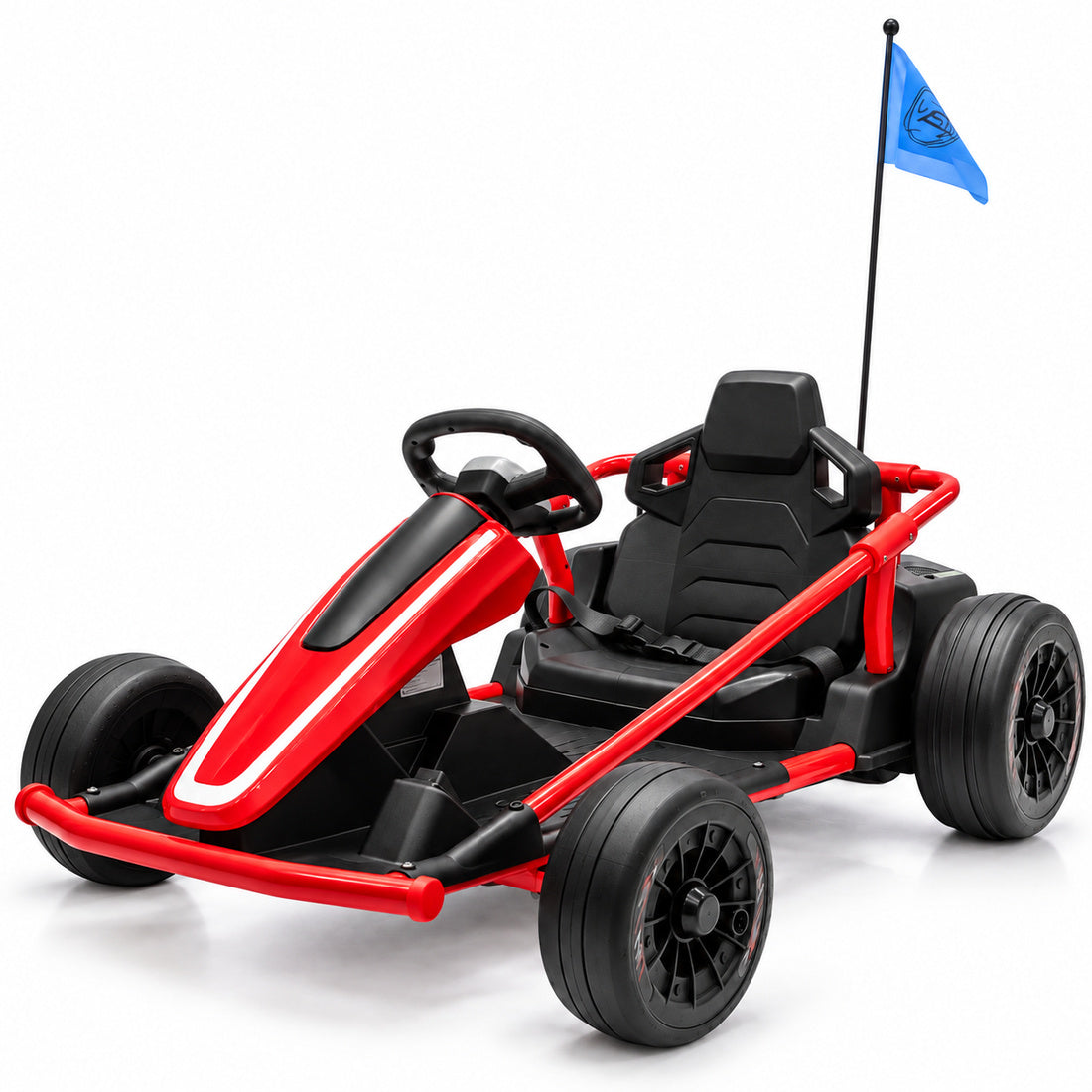 BDQ-6 go-kart in Red – front three-quarter view