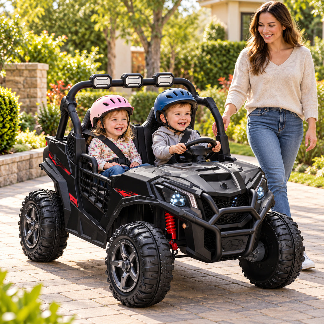 BBH027 ride-on UTV in Black – two-seat family ride