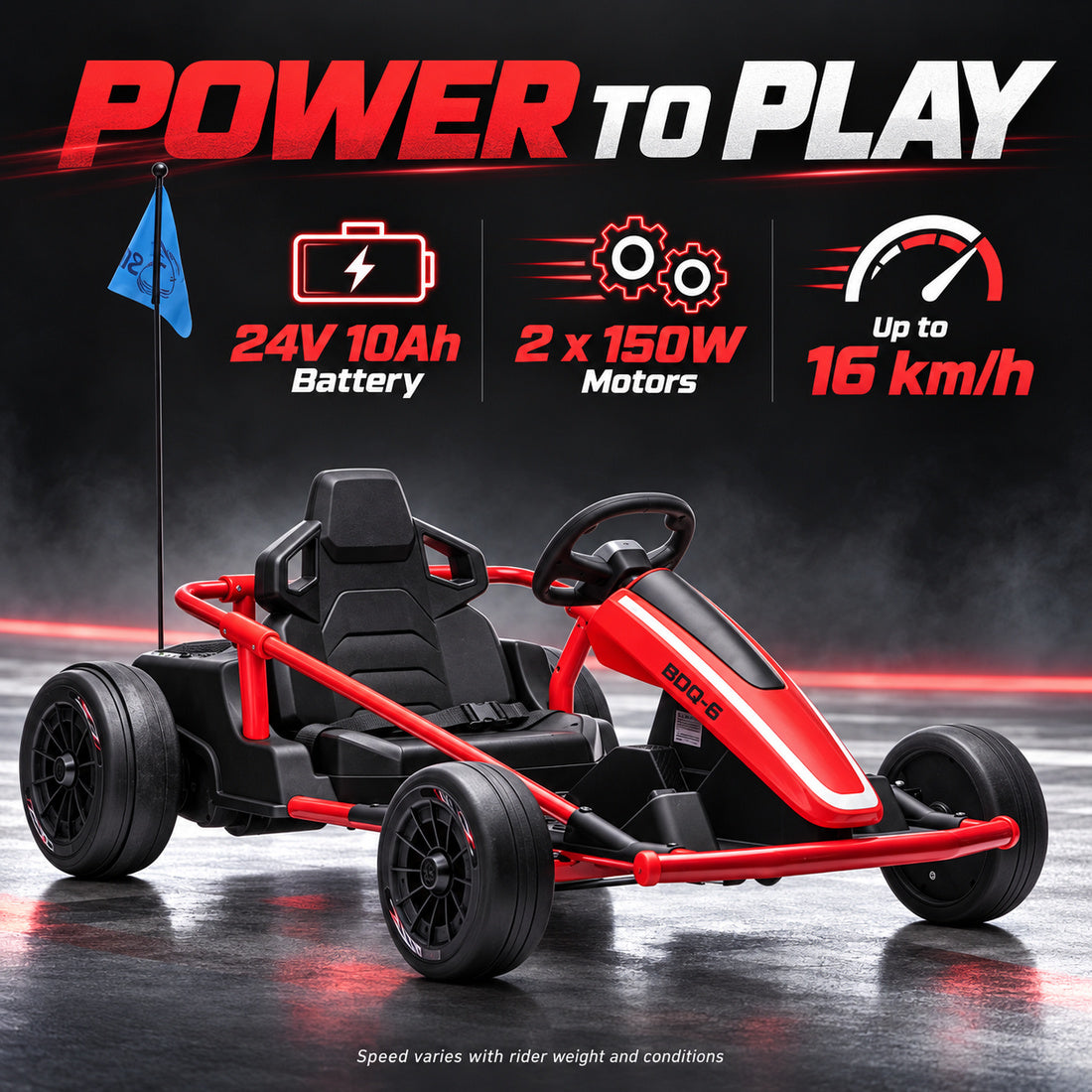 BDQ-6 go-kart in Red – key performance features