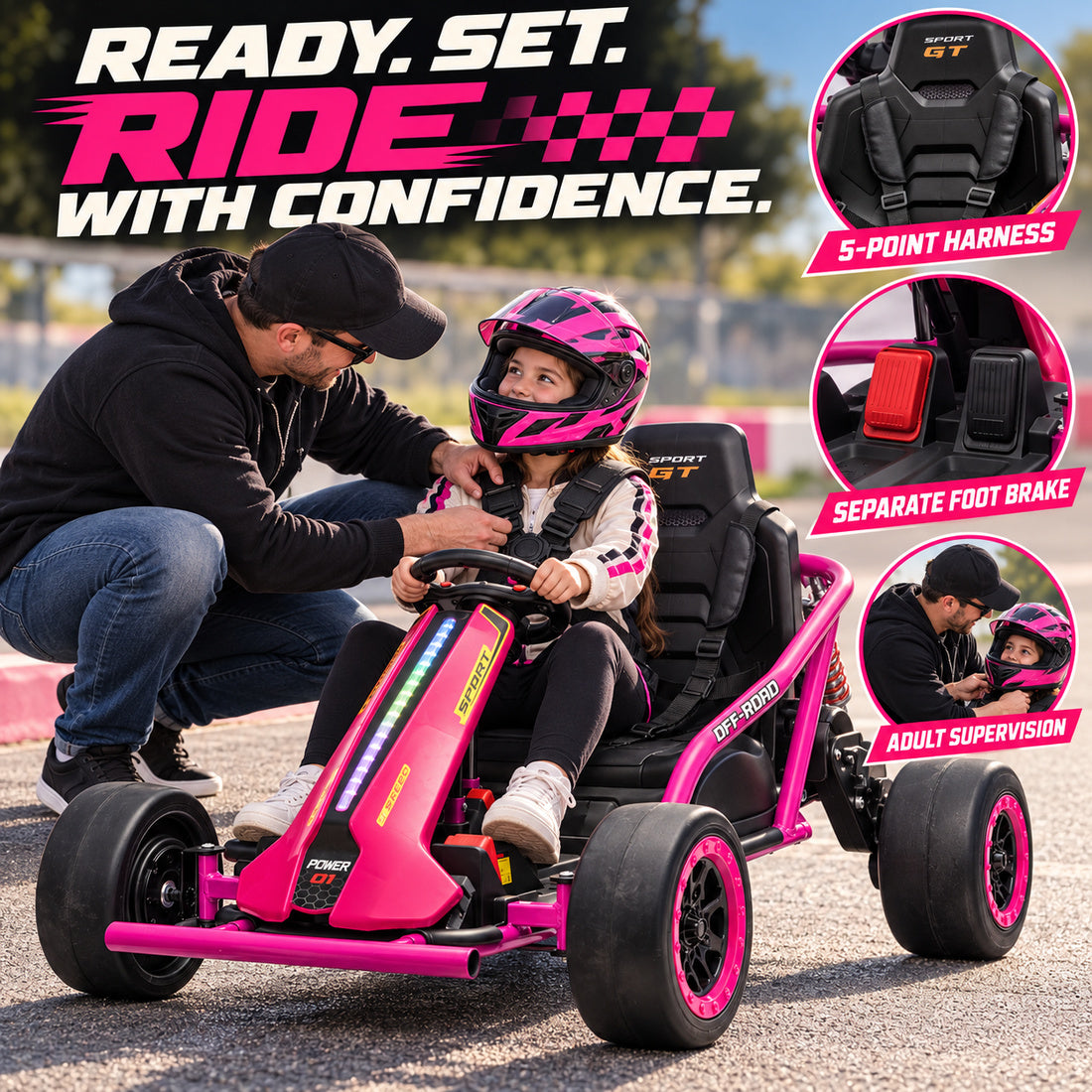 JC020 drift go-kart in Rose – safety and control