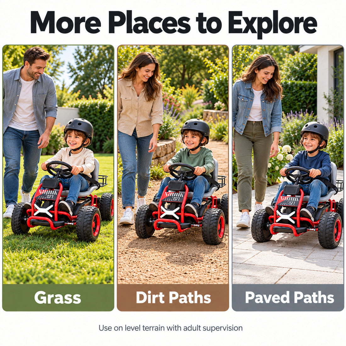 XMX669 off-road buggy in Red – driving on different terrains