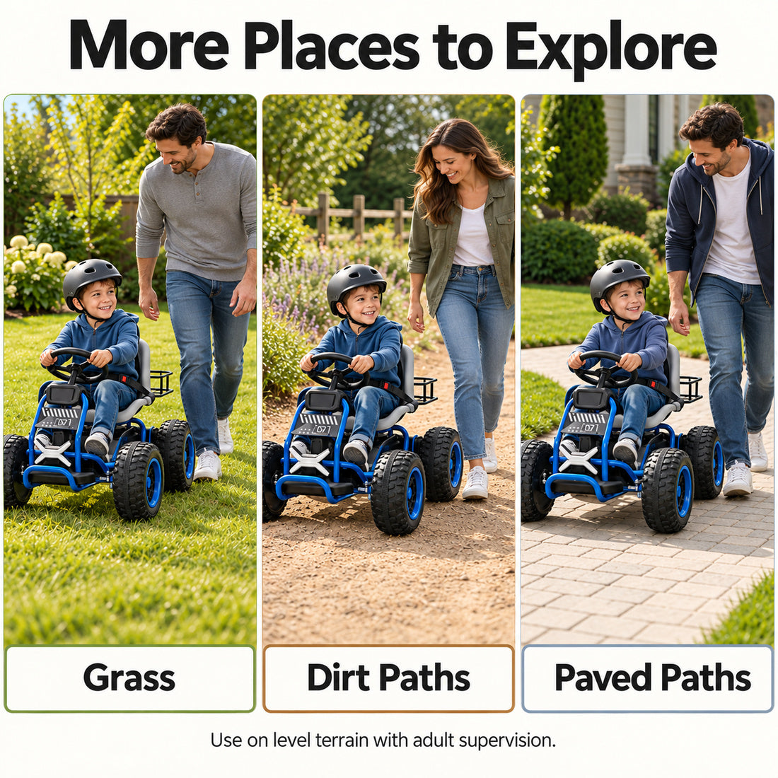 XMX669 off-road buggy in Blue – driving on different terrains