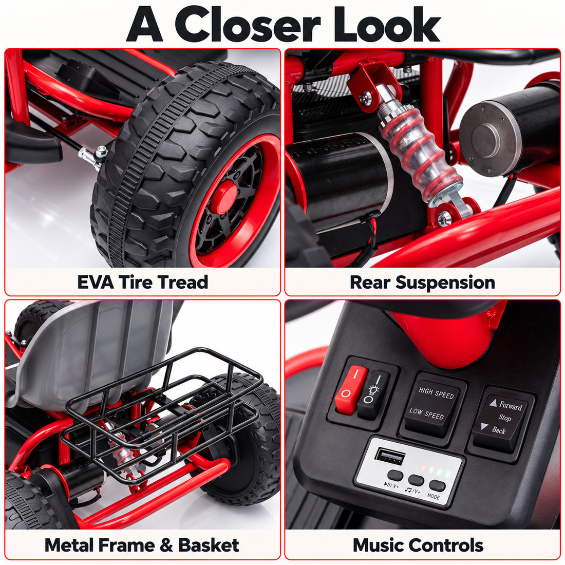 XMX669 off-road buggy in Red – build quality details
