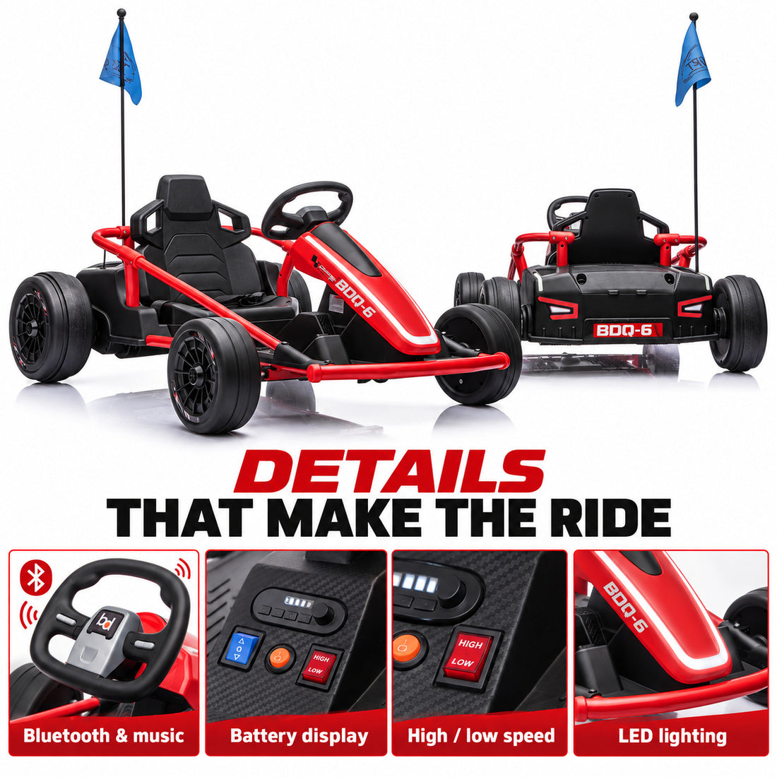 BDQ-6 go-kart in Red – product details