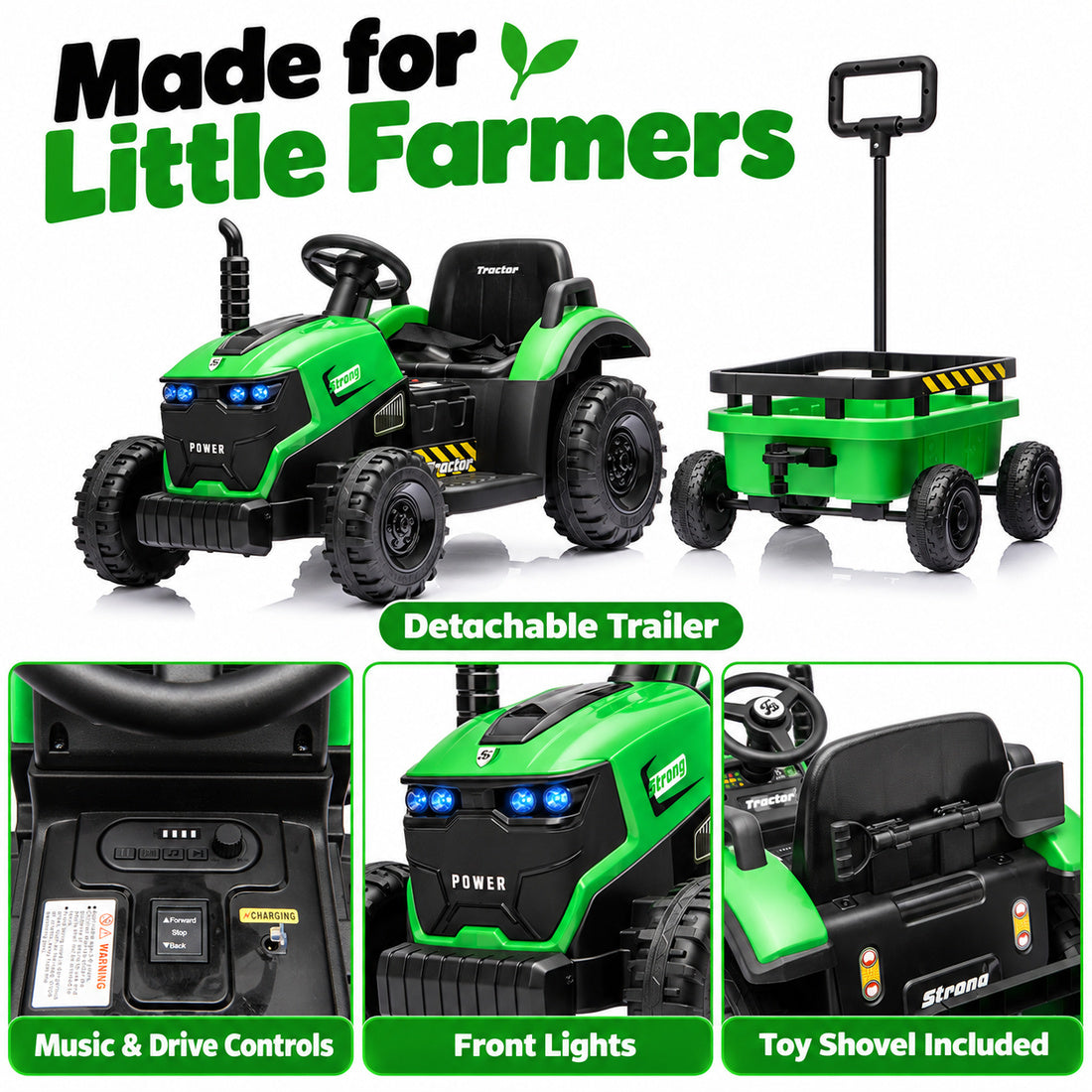 FB319 ride-on tractor in Green – product details