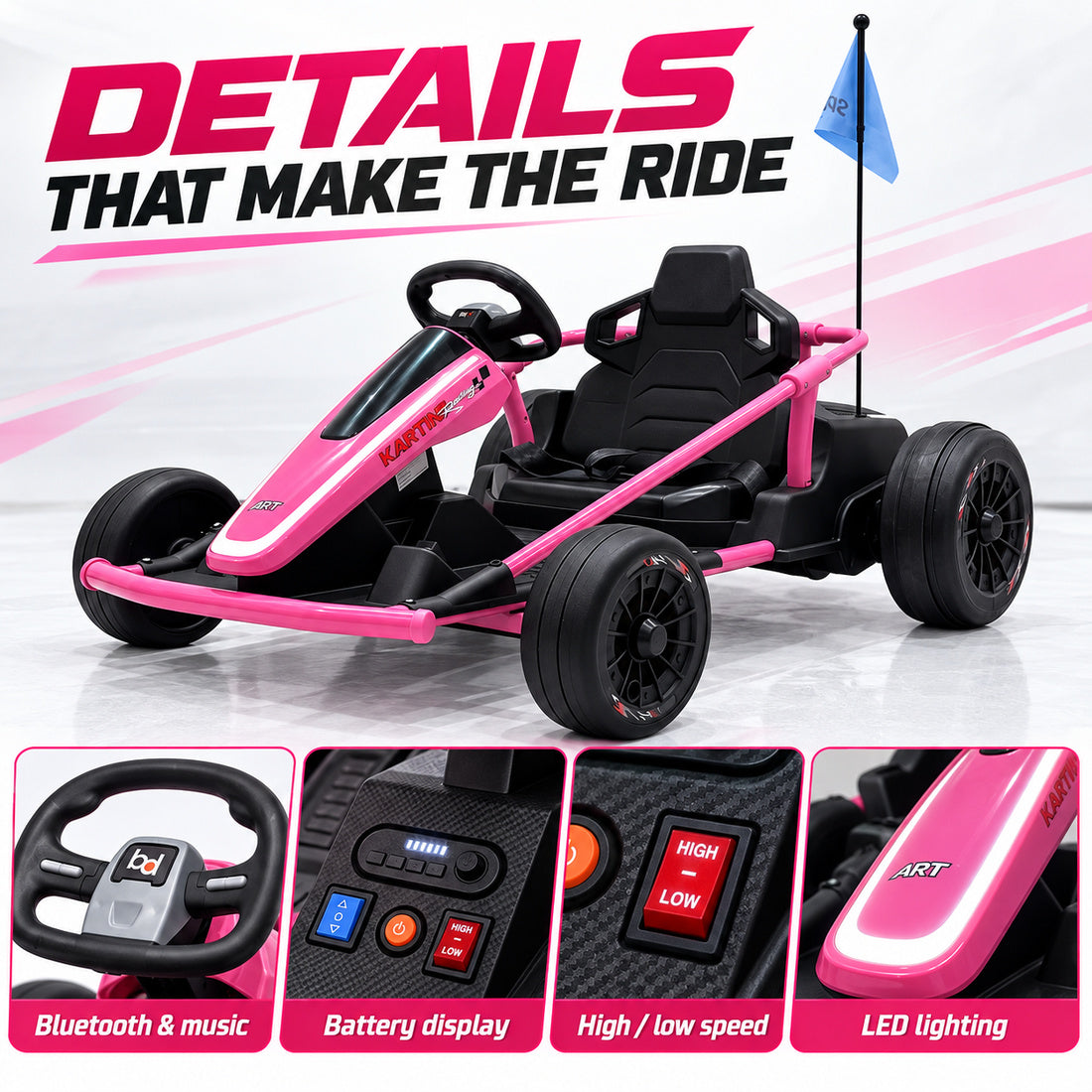 BDQ-6 go-kart in Rose – product details