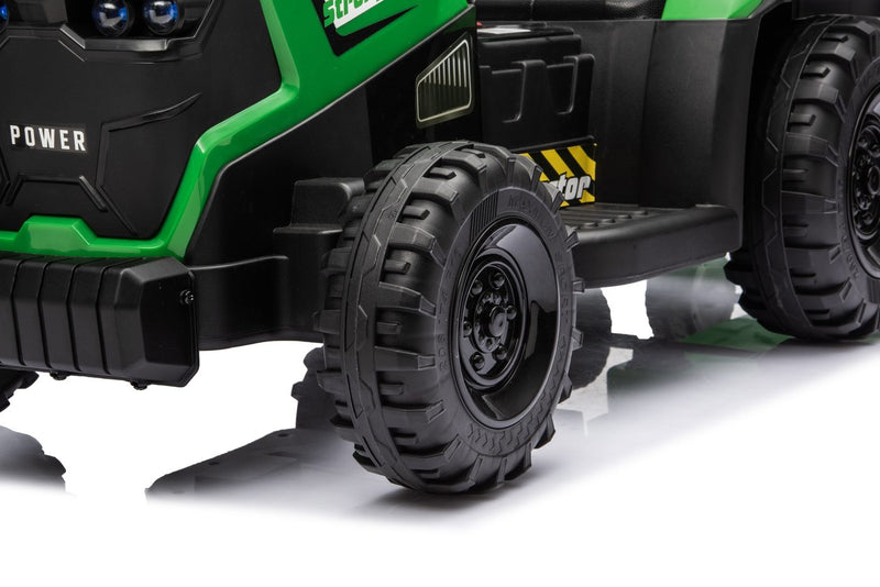 Close-up of a chunky tractor-tread wheel