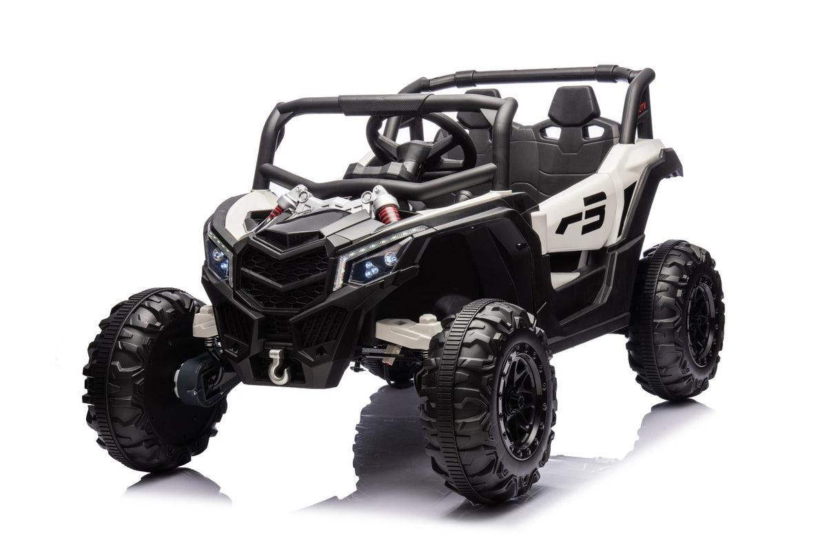 NEL-901A Ride-On UTV in Grey White – front three-quarter view