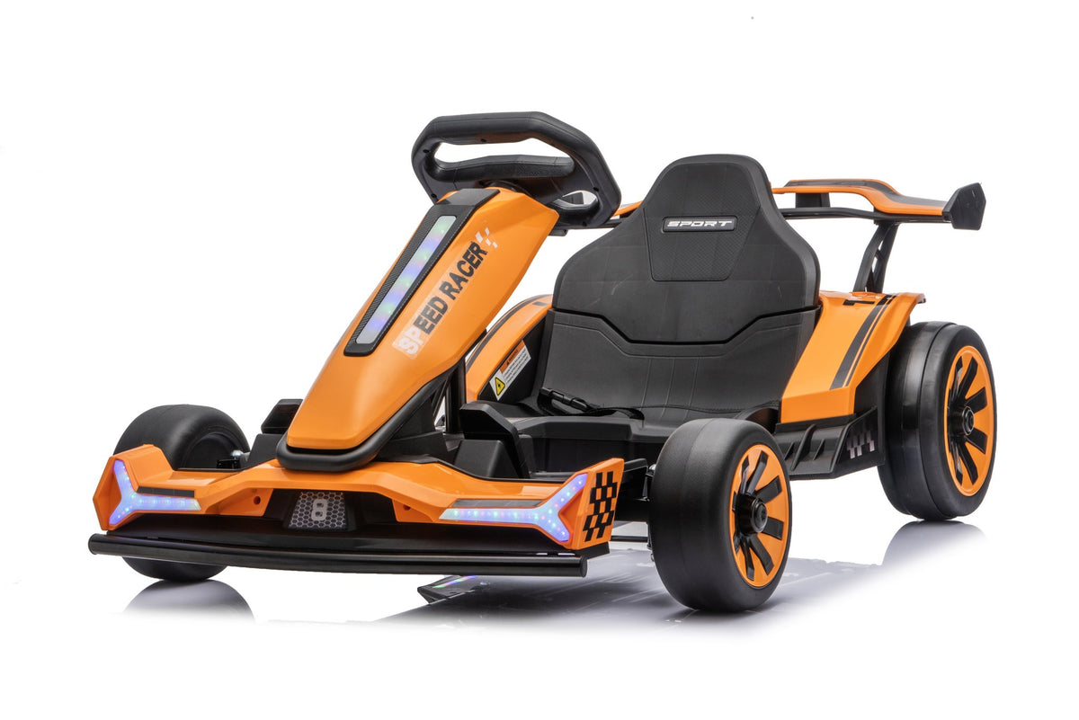 TR2601 Go-Kart in Orange – front three-quarter view