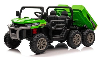 XMX623BX Ride-On UTV in Green – front three-quarter view